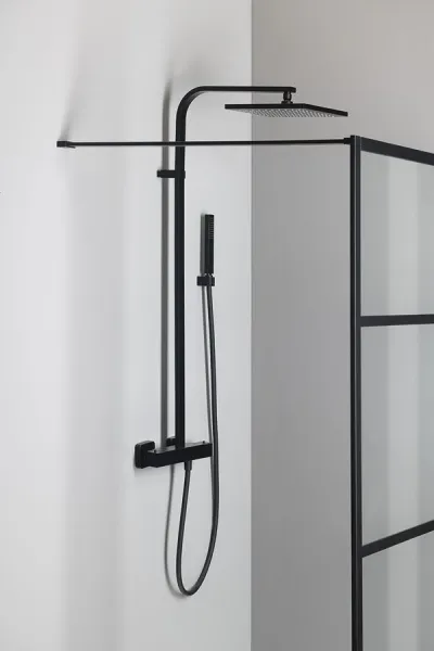 SAPHO - DIMY sprchový stĺp s termostatickou batériou, čierný DM322BL