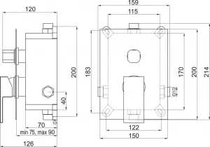 NOVASERVIS - Podomietková batéria s boxom 2 vývody, EDGE BOX36051R,0