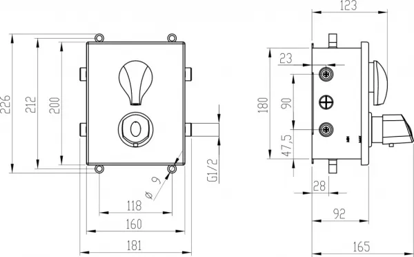 NOVASERVIS - Podomietková termostatická batéria s boxom 2 vývody BOX56052RT,0