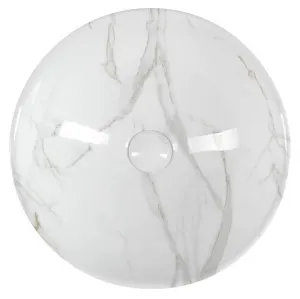 SAPHO - DALMA keramické umývadlo na dosku Ø 42 cm, carrara 117