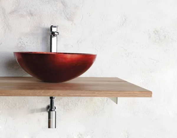 SAPHO - MURANO ROSSO IMPERO sklenené umývadlo na dosku, priemer 40cm, červené AL5318-63