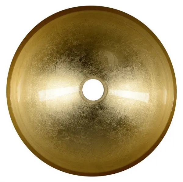SAPHO - MURANO BLACK-GOLD sklenené umývadlo na dosku, priemer 40cm, zlata/čierna AL5318-77