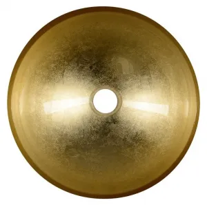SAPHO - MURANO BLACK-GOLD sklenené umývadlo na dosku, priemer 40cm, zlata/čierna AL5318-77