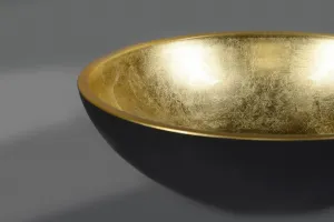 SAPHO - MURANO BLACK-GOLD sklenené umývadlo na dosku, priemer 40cm, zlata/čierna AL5318-77