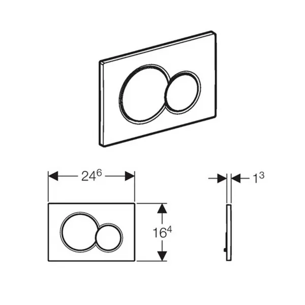 GEBERIT SIGMA01 ovládacie tlačítko, Dual flush, biela lesk 115.770.11.5