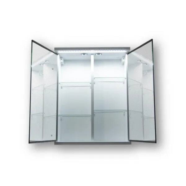 OLSEN SPA - Vrchný zrkadlová skrinka NICE s LED osvetlením - Rozmery skriniek - 80 × 64 × 15 cm OLNNIC80