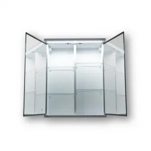 OLSEN SPA - Vrchný zrkadlová skrinka NICE s LED osvetlením - Rozmery skriniek - 80 × 64 × 15 cm OLNNIC80