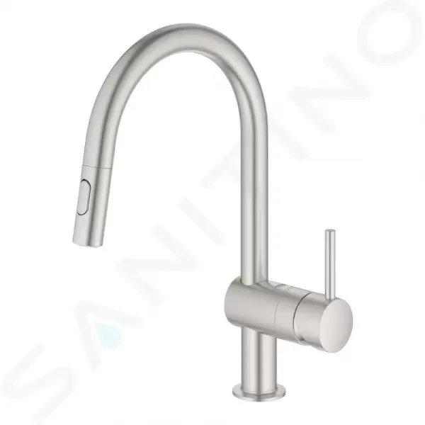 GROHE GROHE - Minta Drezová batéria s výsuvnou spŕškou, supersteel 32321DC2