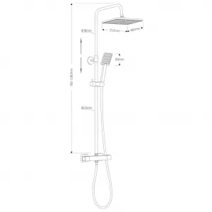 AQUALINE - TALIA sprchový stĺp s termostatickou batériou, chróm SL440