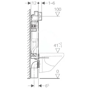 Geberit Kombifix - Montážny prvok Basic na závesné WC, 108 cm, splachovacia nádržka pod omietku Delta 12 cm 110.100.00.1