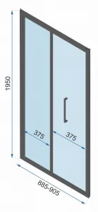REA Sprchovací kút Rapid Fold II, velikost 90x80