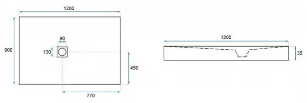 REA - Sprchová vanička Stone 90x120x4 čierna REA-K9603