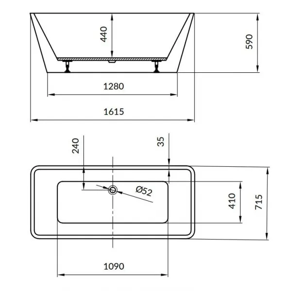 CERSANIT - Voľne stojaca akrylátová vaňa CREA 162X72 S301-299