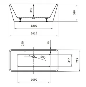 CERSANIT - Voľne stojaca akrylátová vaňa CREA 162X72 S301-299