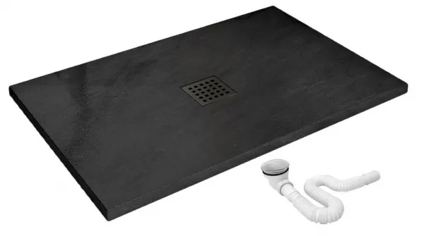 REA - Sprchová vanička Black Rock 80x100 čierna REA-K4578