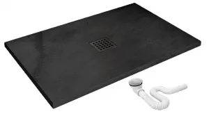 REA - Sprchová vanička Black Rock 80x100 čierna REA-K4578