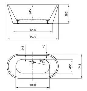 CERSANIT - Voľne stojaca akrylátová vaňa OVAL CREA 160X75 S301-300