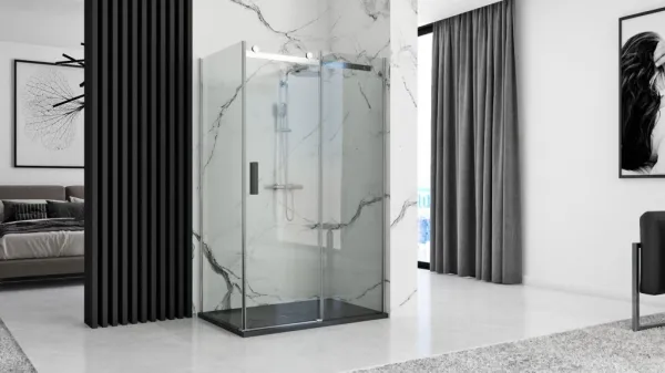 REA - Sprchová vanička Black Rock 90x120 čierna REA-K4580