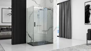 REA - Sprchová vanička Black Rock 90x120 čierna REA-K4580