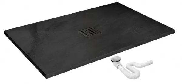 REA - Sprchová vanička Black Rock 80x120 čierna REA-K4579