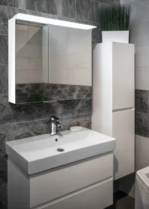 SAPHO - LINEX galérka s LED osvetlením, 80x70x15cm, biela LX080-0030