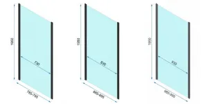 REA Sprchovací kút Rapid Fold II, velikost 90x80