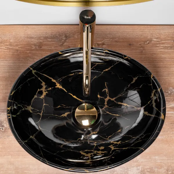 REA - UMÝVADLO NA DOSKU SOFIA BLACK MARBLE REA-U5611