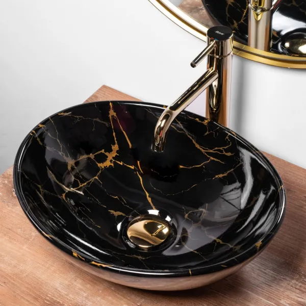 REA - UMÝVADLO NA DOSKU SOFIA BLACK MARBLE REA-U5611