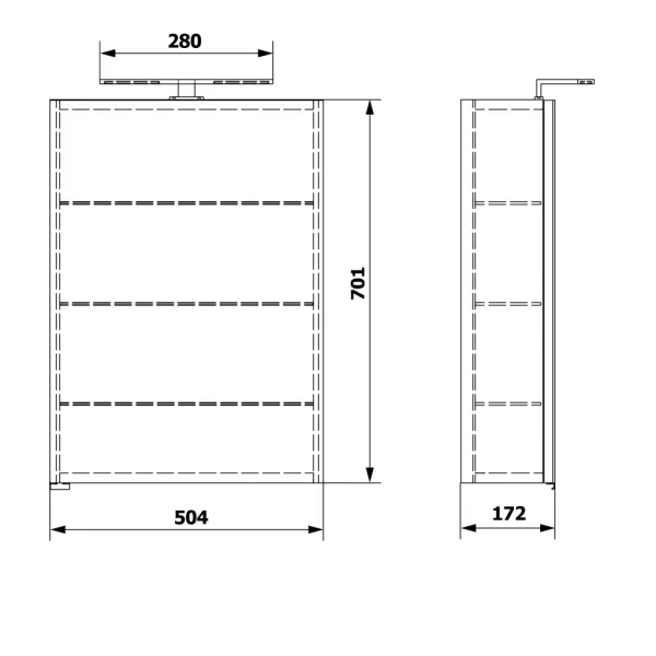 SAPHO - RIWA galérka s LED osvetlením, 50x70x17cm, borovica rustik RIW050-0016