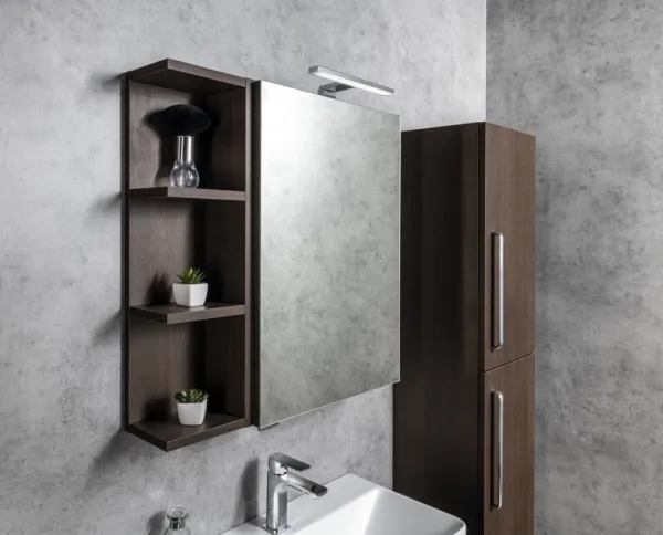 SAPHO - RIWA galérka s LED osvetlením, 50x70x17cm, borovica rustik RIW050-0016