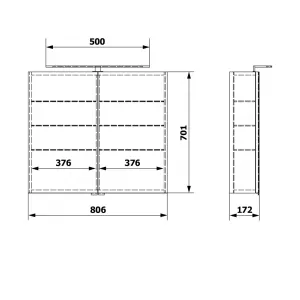 SAPHO - RIWA galérka s LED osvetlením, 81x70x17cm, dub alabama RIW080-0022