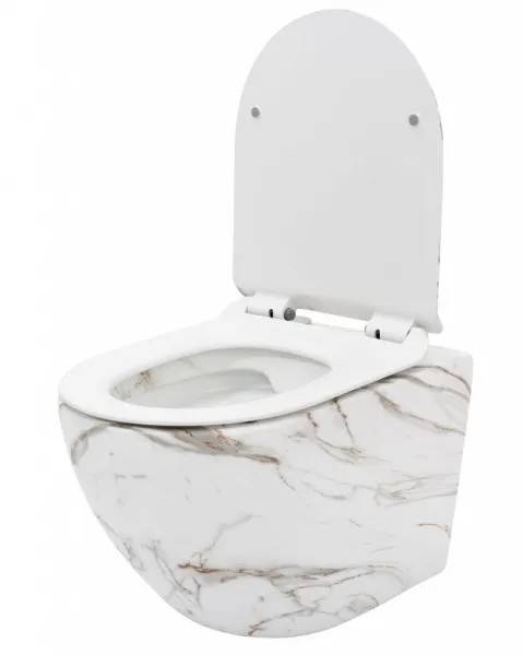 REA - Závesná WC misa vrátane sedátka RIMLESS Carlos Slim Lava matná REA-C8004