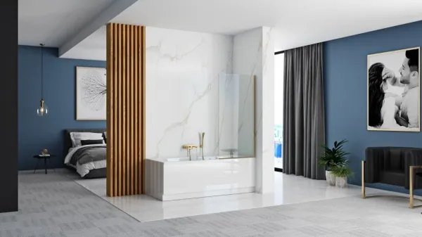 REA - Vaňová zástena Elegant 80 zlatá REA-W5601