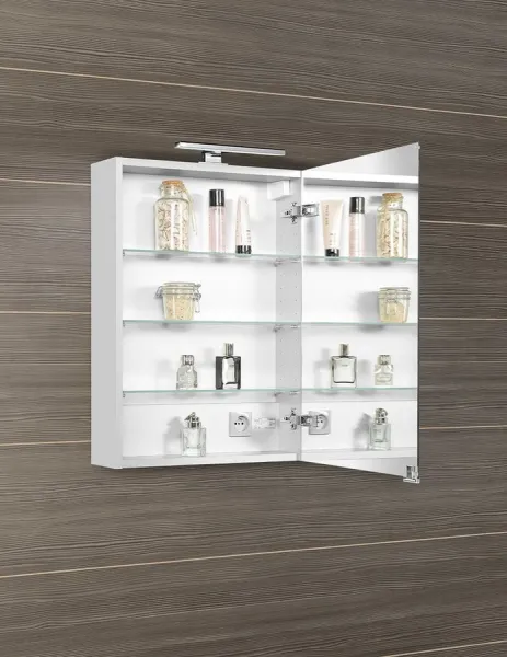 SAPHO - MIRRÓ galérka s LED osvetlením, 50x70x16cm, ľavá/pravá, biela MC050-0030