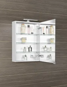 SAPHO - MIRRÓ galérka s LED osvetlením, 50x70x16cm, ľavá/pravá, biela MC050-0030