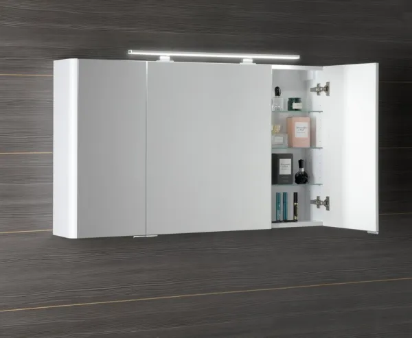 SAPHO - LUCIE galérka s LED osvetlením, 126x70x17cm, biela LU125-0030