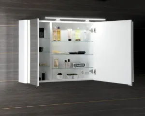 SAPHO - LUCIE galérka s LED osvetlením, 126x70x17cm, biela LU125-0030
