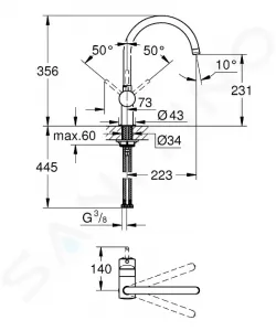 GROHE GROHE - Minta Páková drezová batéria, čierna 32917KS0