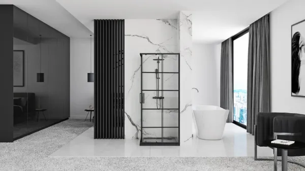 Sprchovací kút Rea CONCEPT 90x90 cm čierny