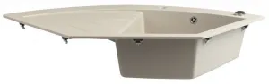 SAPHO SAPHO - Granitový zabudovateľný drez rohový s odkvapom 114x57,5cm, béžová GR1932