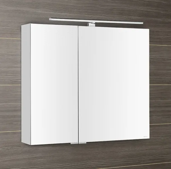 SAPHO - MIRRÓ galérka s LED osvetlením, 80x70x16cm, biela MC080-0030