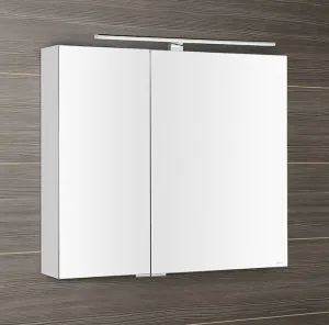 SAPHO - MIRRÓ galérka s LED osvetlením, 80x70x16cm, biela MC080-0030