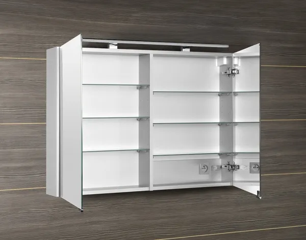 SAPHO - MIRRÓ galérka s LED osvetlením, 100x70x16cm, biela MC100-0030