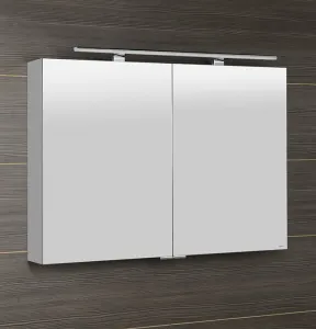 SAPHO - MIRRÓ galérka s LED osvetlením, 100x70x16cm, biela MC100-0030