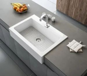 ARYA keramický drez s otvorom pre batériu 86x62 cm, biela 50186