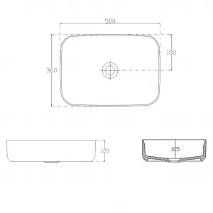 Keramické umývadlo INFINITY RECTANGLE na dosku, 50x36cm, biele matné 10NF65050-2L