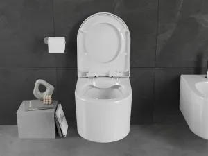 Závěsný WC set MEXEN SOFIA 36 cm s prkénkem full bílý