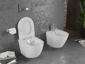 Závesná WC misa MEXEN LENA II + doska SLIM biela