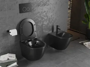 Závesná oválna WC misa MEXEN LENA čierna