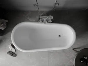 Vaňa MEXEN RETRO CHROM 150 x 73 čiernobiela